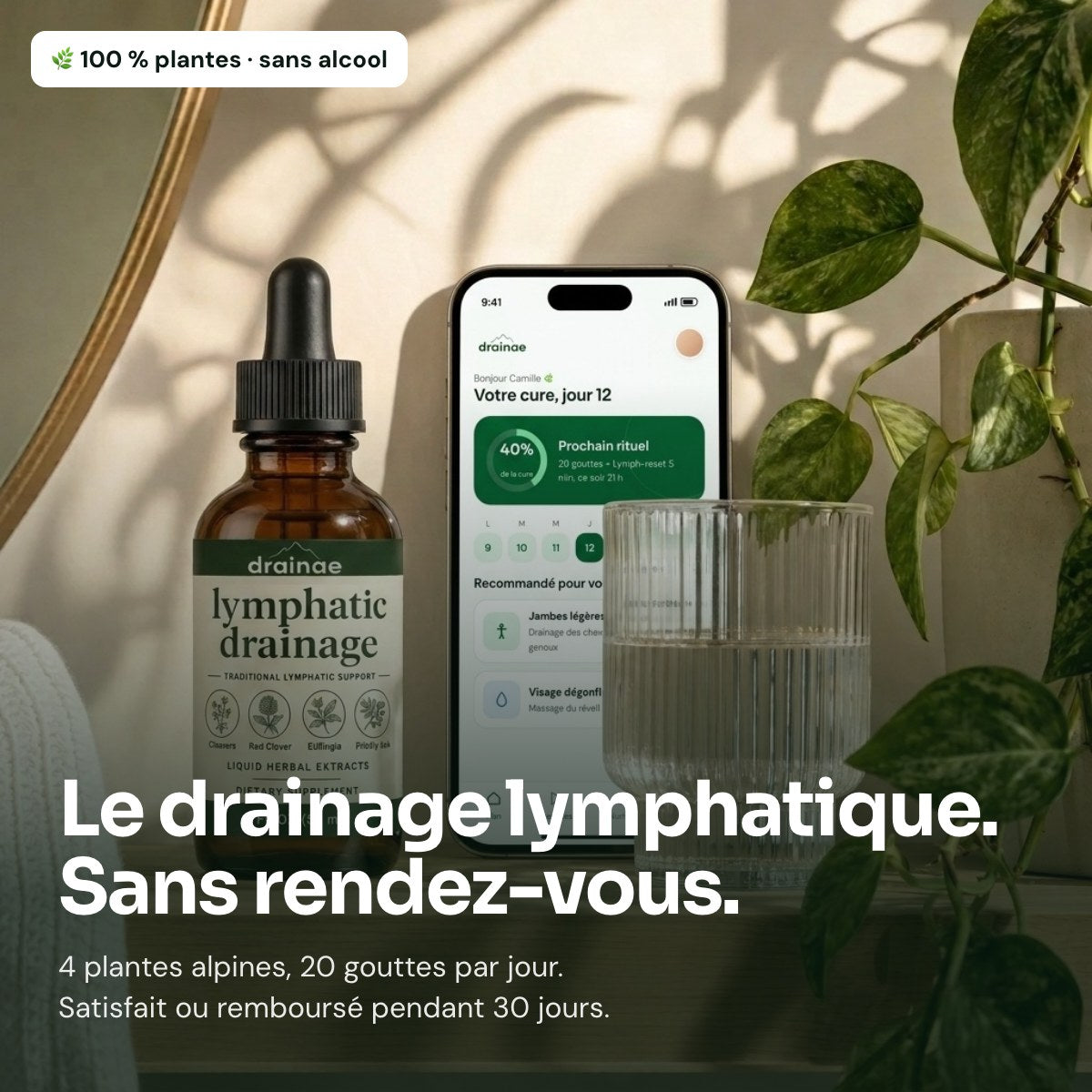 Flacon drainae et application de suivi : le drainage lymphatique sans rendez-vous