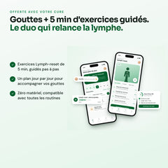 Gouttes et exercices guidés dans l'app Drainage lymphatique