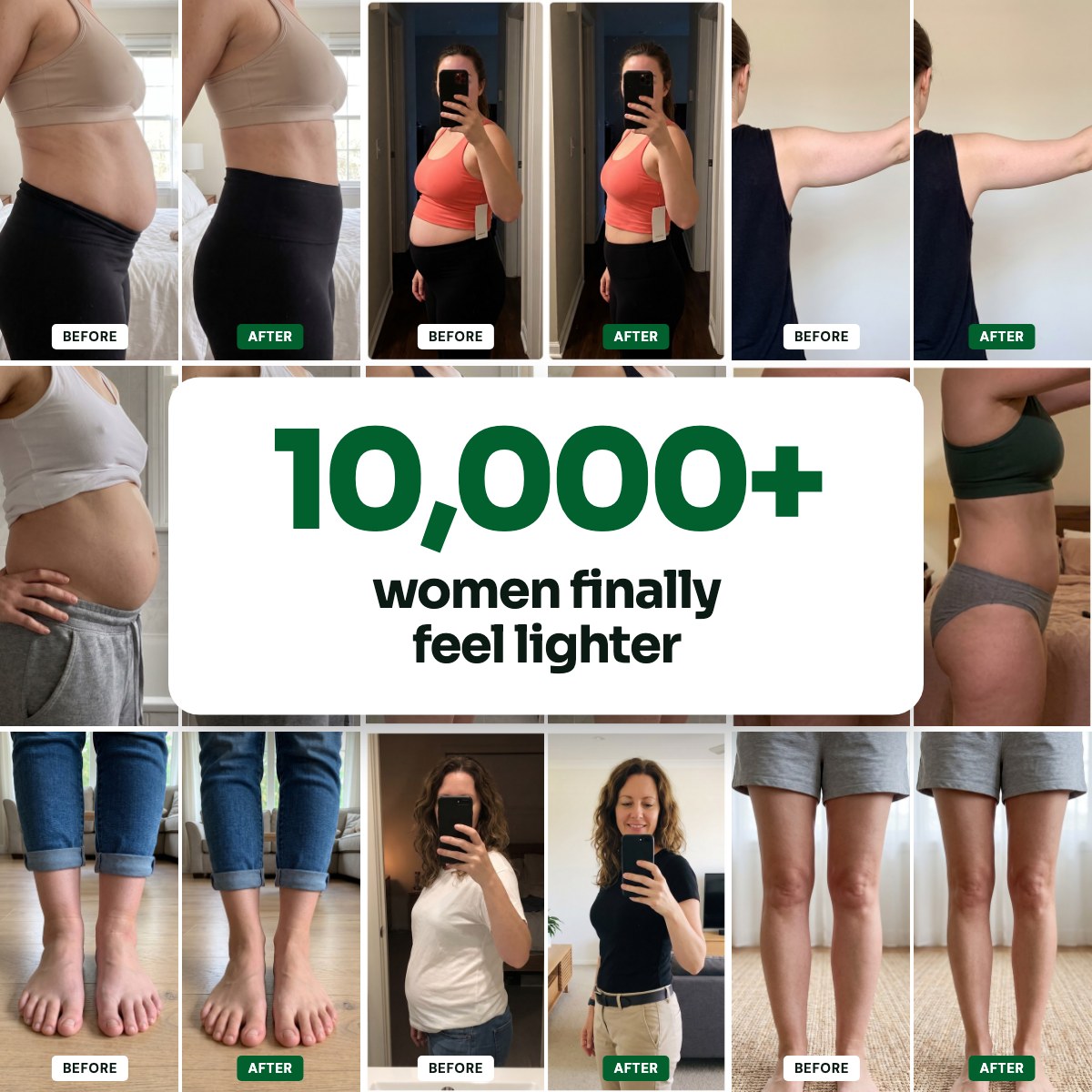 10,000+ women finally feel lighter: customer before and after