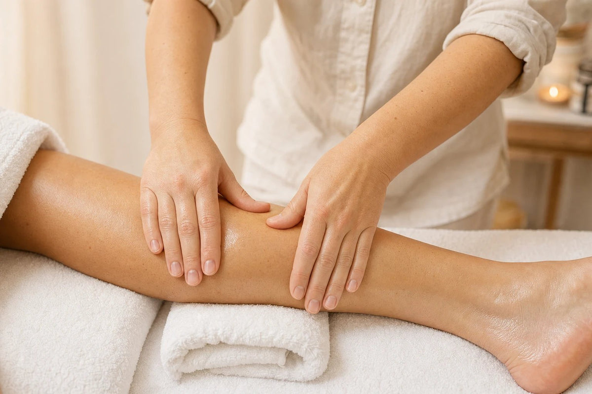 Lymphatic drainage leg massage