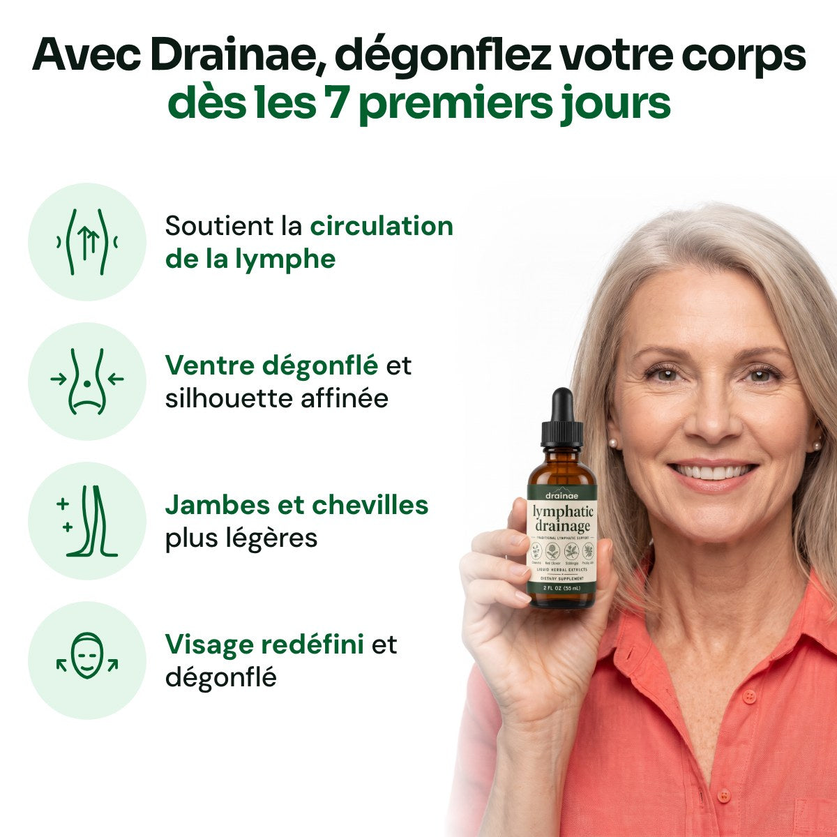 Avec Drainae, dégonflez votre corps dès les 7 premiers jours